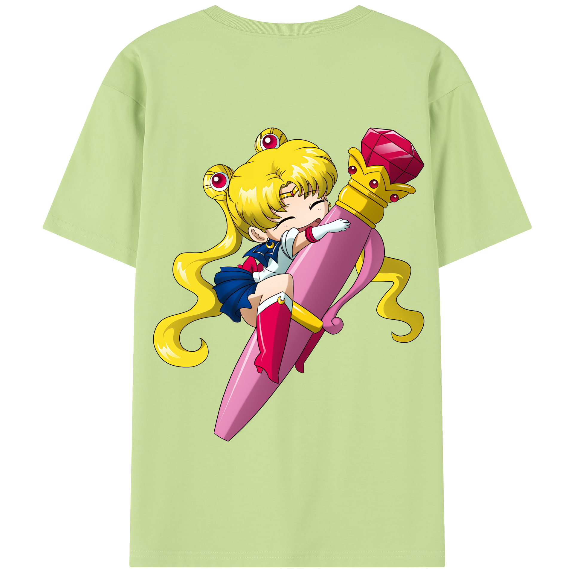 （画像用） 美少女戦士セーラームーン 月野 うさぎ つきの うさぎ Sailor Moon Tsukino Usagi 綿100％半袖Tシャツ（背面プリント）